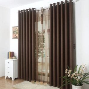 1Pcs Brown Curtain WITHOUT Sheers