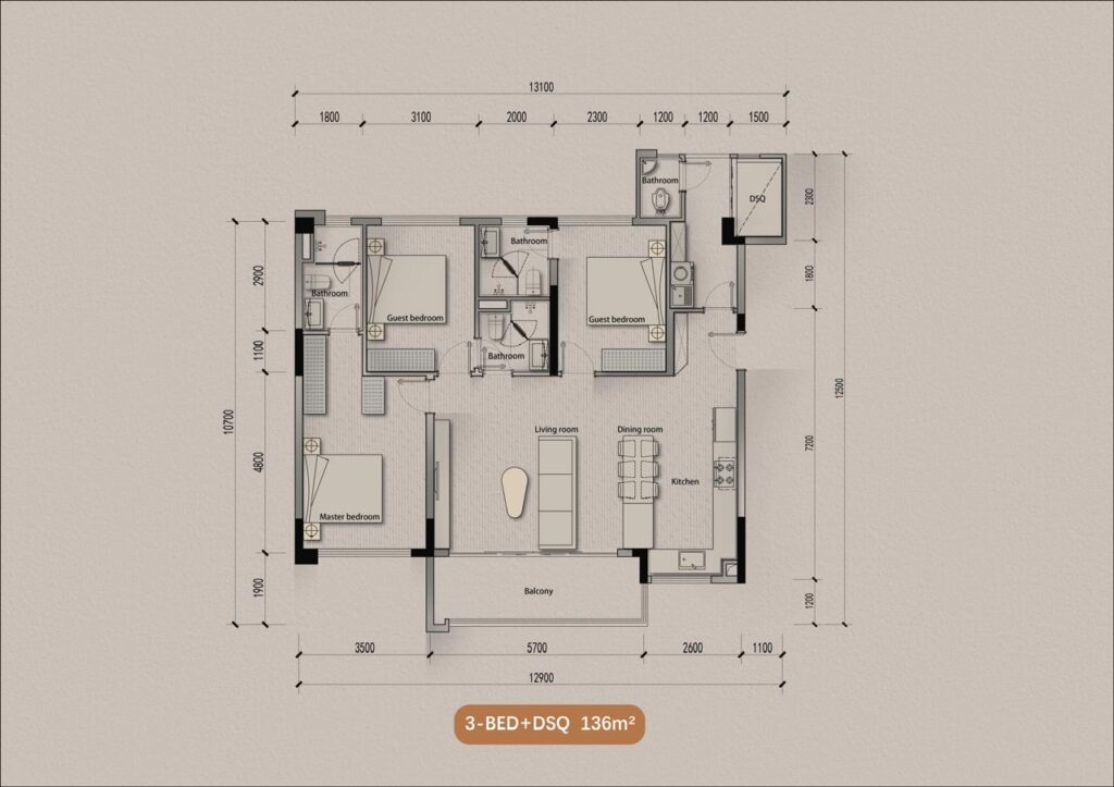 MARA GROVE 3 BEDROOM + DSQ 136m2